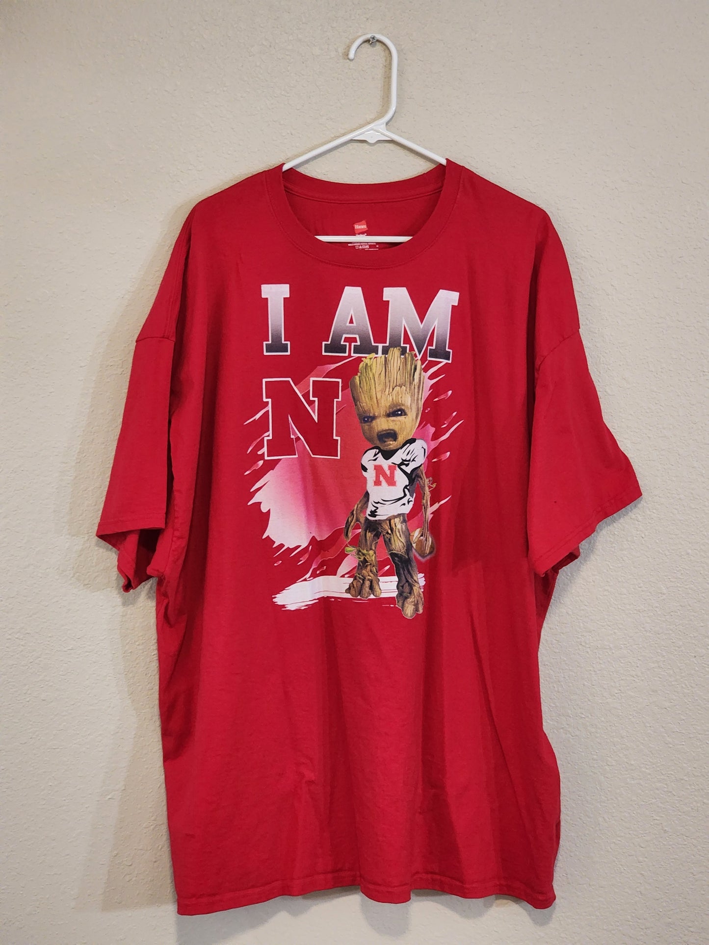 Nebraska Cornhuskers T-shirt, featuring Groot, Size - 4XL