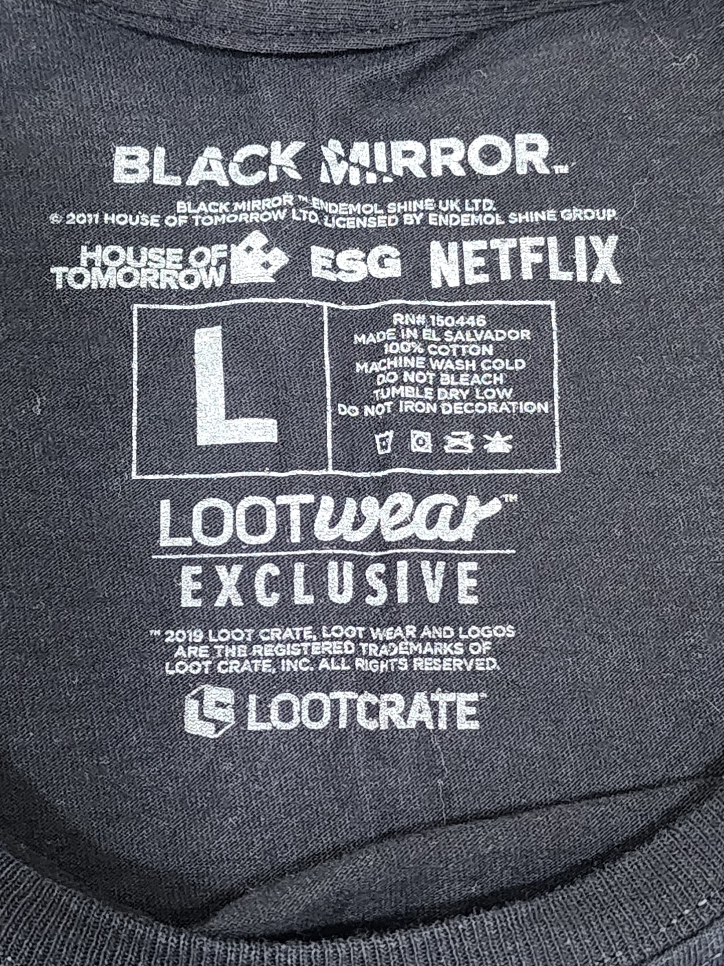 Black Mirror T-shirt, Netflix, Size - L